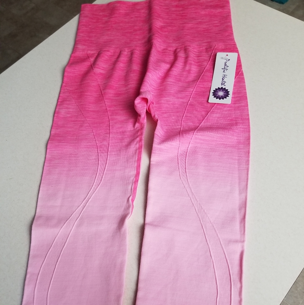 Pink ombre workout capris
